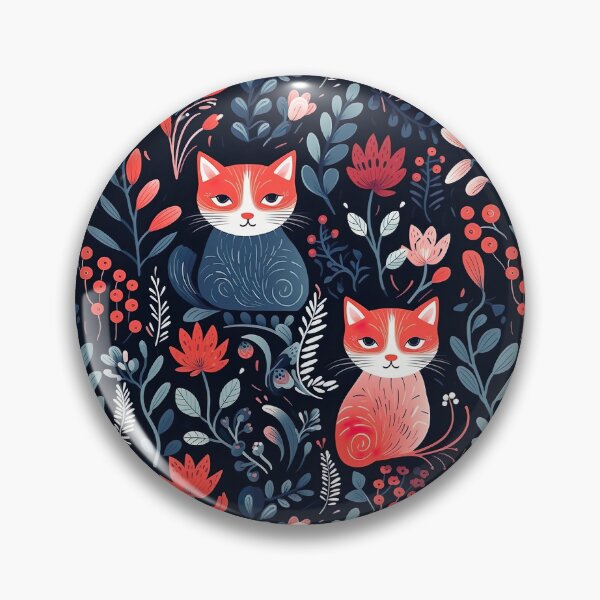 Item preview, Whimsical Garden - A Seamless Pattern of Cats and Flowers PT.2 designed and sold by vadimcarazan.