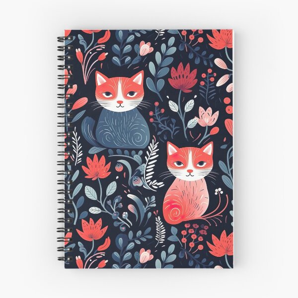 Item preview, Whimsical Garden - A Seamless Pattern of Cats and Flowers PT.2 designed and sold by vadimcarazan.