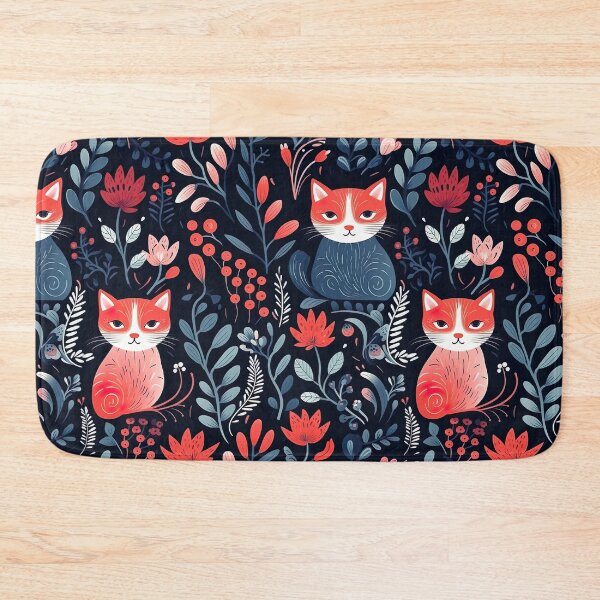 Item preview, Whimsical Garden - A Seamless Pattern of Cats and Flowers PT.2 designed and sold by vadimcarazan.