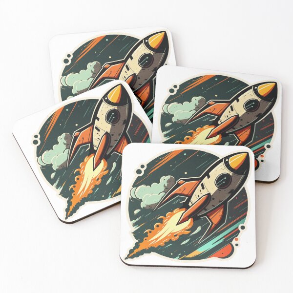 Item preview, Retro Vintage Space Rocket designed and sold by nashthrift.