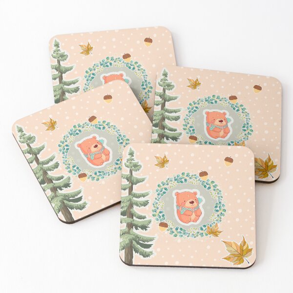 Item preview, Cute baby bear in the forest in kawaii style designed and sold by Dulf.