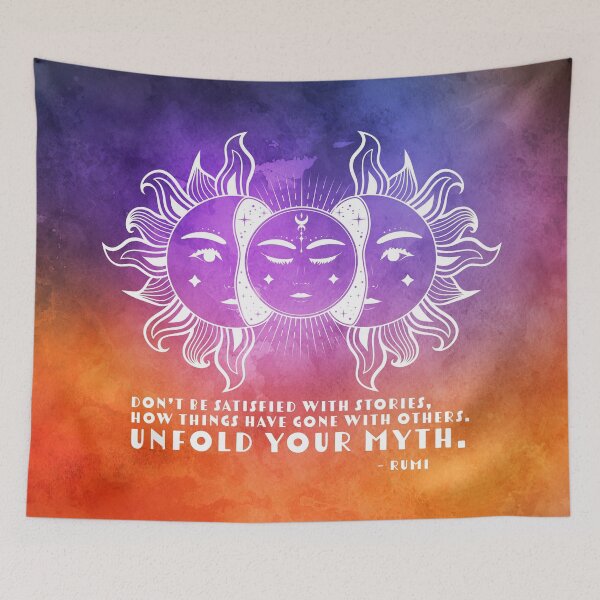 Item preview, Cosmic Aesthetic Rumi Quote on Watercolor - Unfold Your Myth designed and sold by Trish Dish.