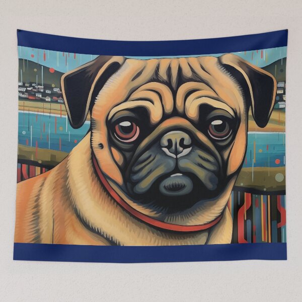 Item preview, Colorful Pug Portrait designed and sold by Liljinkzy.