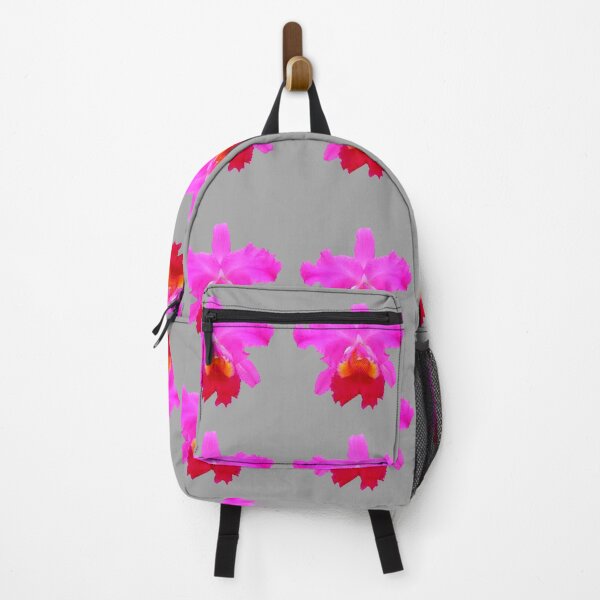 Item preview, FUCHSIA-PINK TROPICAL ORCHID FLOWER PATTERNS GREY ART designed and sold by sharlesart.