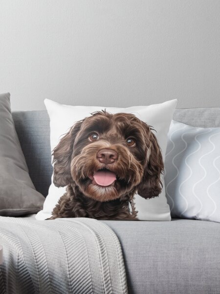 Item preview, Happy Chocolate / Brown  Cockapoo dog portrait designed and sold by PicPoint.
