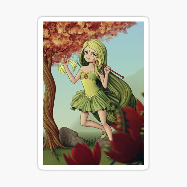 Green Magical Girl Sticker