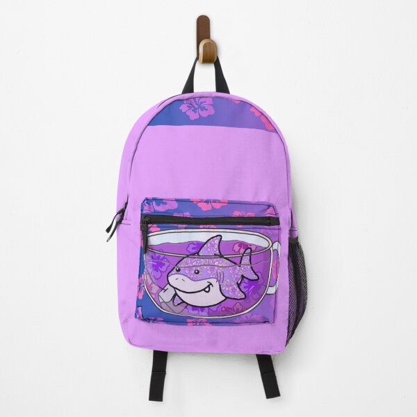 Item preview, Shark Tea (Floral, Purple Ombré background) designed and sold by octopuscafe.