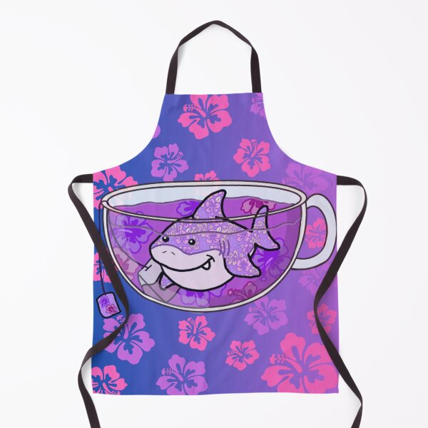 Item preview, Shark Tea (Floral, Purple Ombré background) designed and sold by octopuscafe.