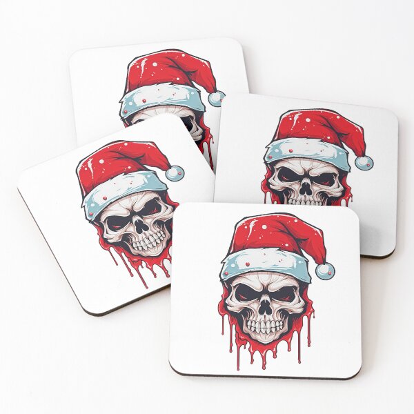 Item preview, Colorful Dripping Christmas Skull Wearing Santa Hat | Merry Christmas 2023 designed and sold by CoolHippoQuotes.