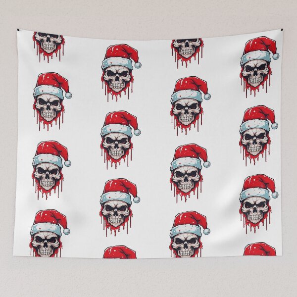 Item preview, Colorful Dripping Christmas Skull Wearing Santa Hat | Merry Christmas 2023 designed and sold by CoolHippoQuotes.