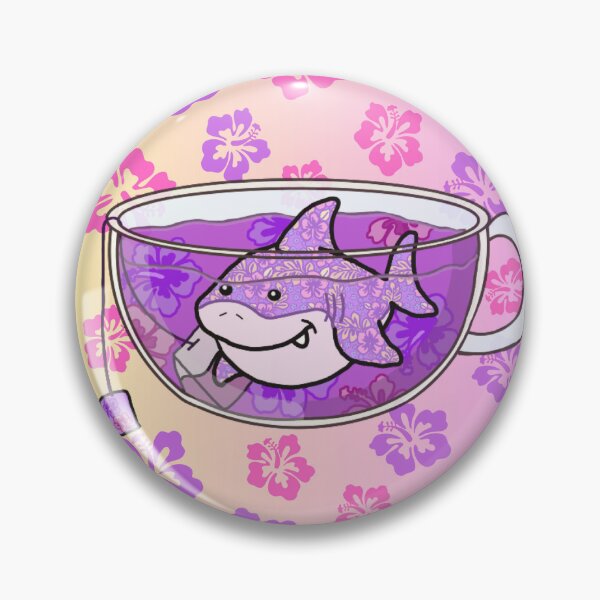 Item preview, Shark Tea (Floral, Yellow-Pink background) designed and sold by octopuscafe.