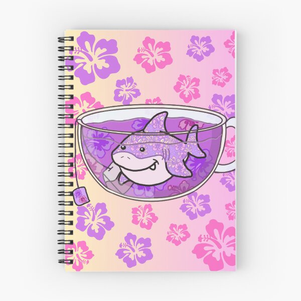 Item preview, Shark Tea (Floral, Yellow-Pink background) designed and sold by octopuscafe.