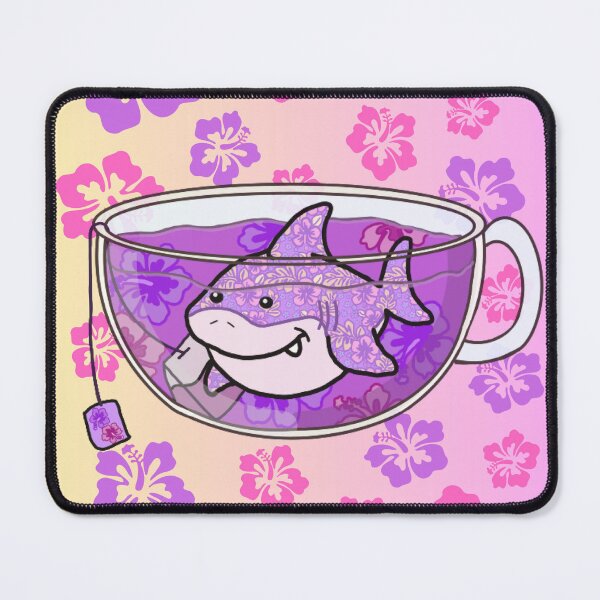 Item preview, Shark Tea (Floral, Yellow-Pink background) designed and sold by octopuscafe.