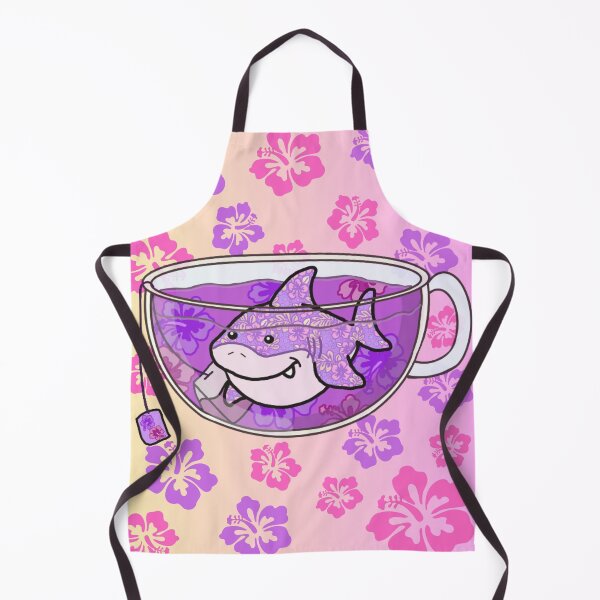 Item preview, Shark Tea (Floral, Yellow-Pink background) designed and sold by octopuscafe.