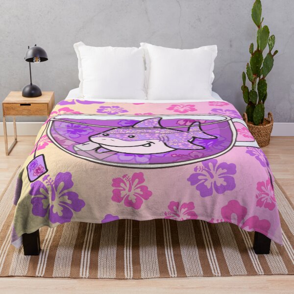 Item preview, Shark Tea (Floral, Yellow-Pink background) designed and sold by octopuscafe.