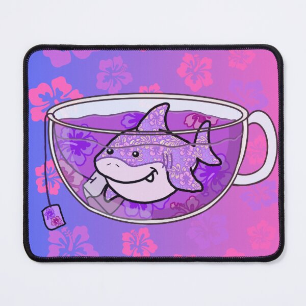Item preview, Shark Tea (Floral, Purple-Pink background) designed and sold by octopuscafe.
