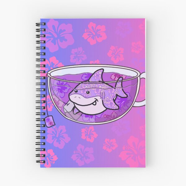 Item preview, Shark Tea (Floral, Purple-Pink background) designed and sold by octopuscafe.