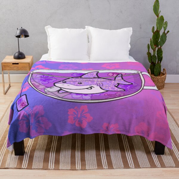 Item preview, Shark Tea (Floral, Purple-Pink background) designed and sold by octopuscafe.