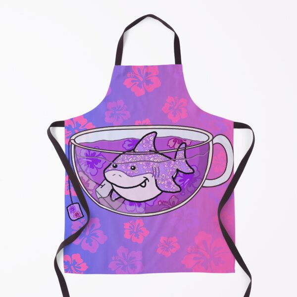 Item preview, Shark Tea (Floral, Purple-Pink background) designed and sold by octopuscafe.