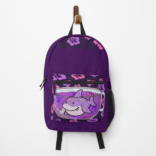 Item preview, Shark Tea (Floral, Deep Purple background) designed and sold by octopuscafe.