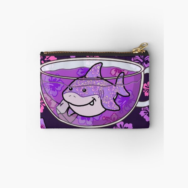 Item preview, Shark Tea (Floral, Deep Purple background) designed and sold by octopuscafe.