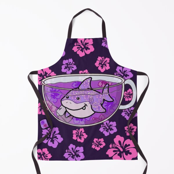 Item preview, Shark Tea (Floral, Deep Purple background) designed and sold by octopuscafe.