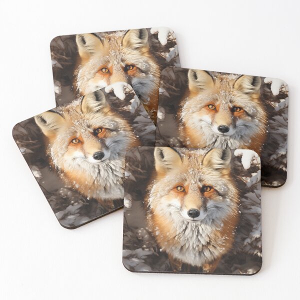Item preview, fox in winter,white,brown designed and sold by Desiyuchi.