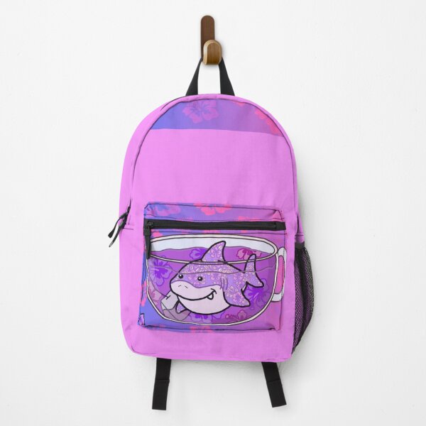 Item preview, Shark Tea (Floral, Purple-Pink background) designed and sold by octopuscafe.