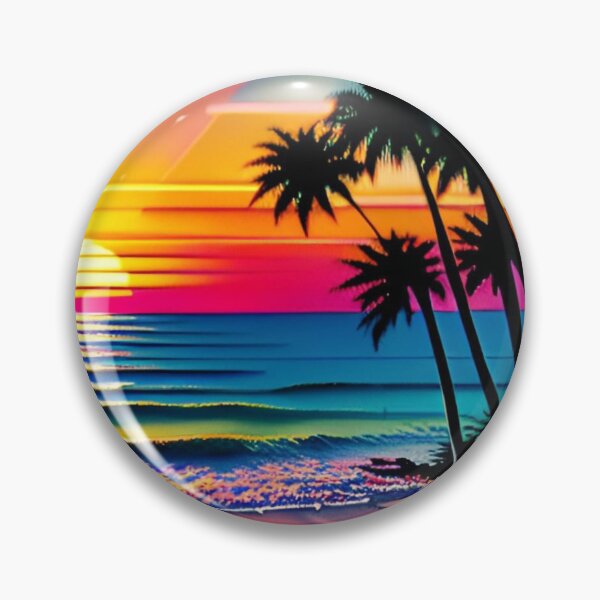 Artikelvorschau, 80er Jahre Neon Abstract Beach Serenity 34 entworfen und verkauft von Benito Del Ray.