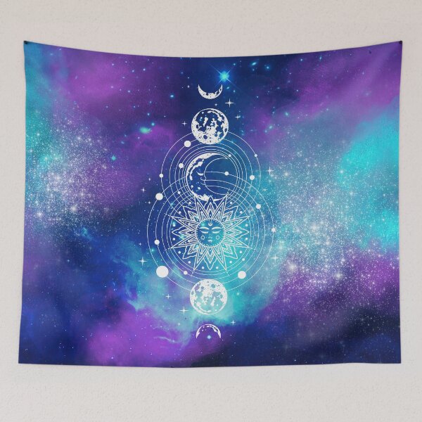 Item preview, Cosmic Aesthetic Universe with Sun and Moon designed and sold by Trish Dish.