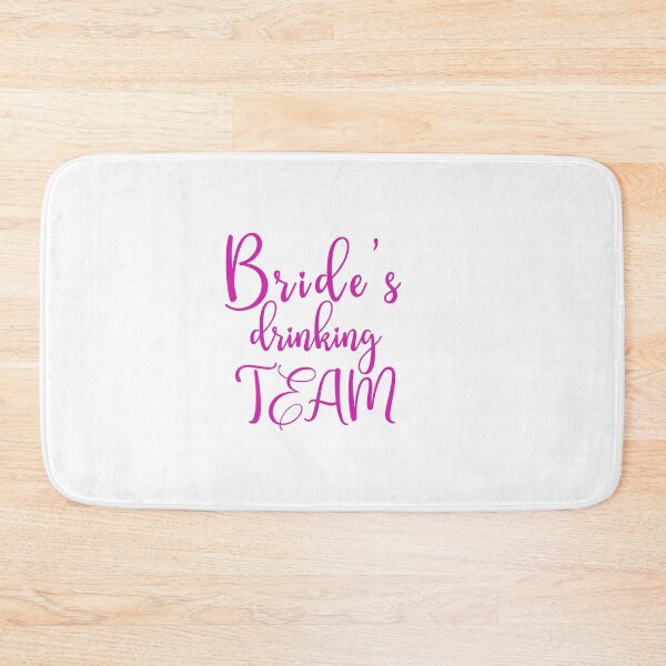 Item preview, Brides drinking team - pink callygraphic handwritten text designed and sold by EmeraldeaArt.