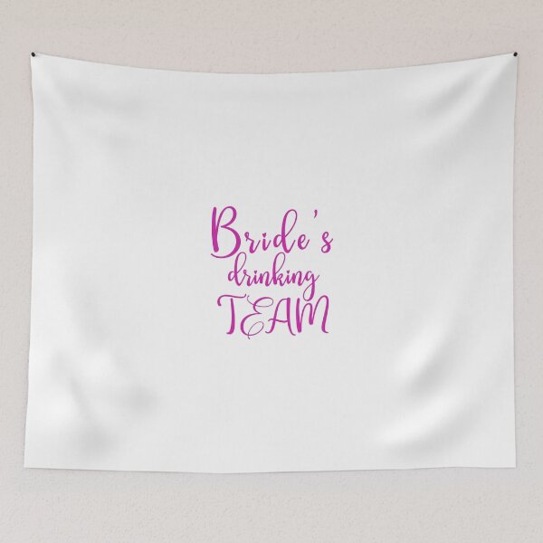 Item preview, Brides drinking team - pink callygraphic handwritten text designed and sold by EmeraldeaArt.