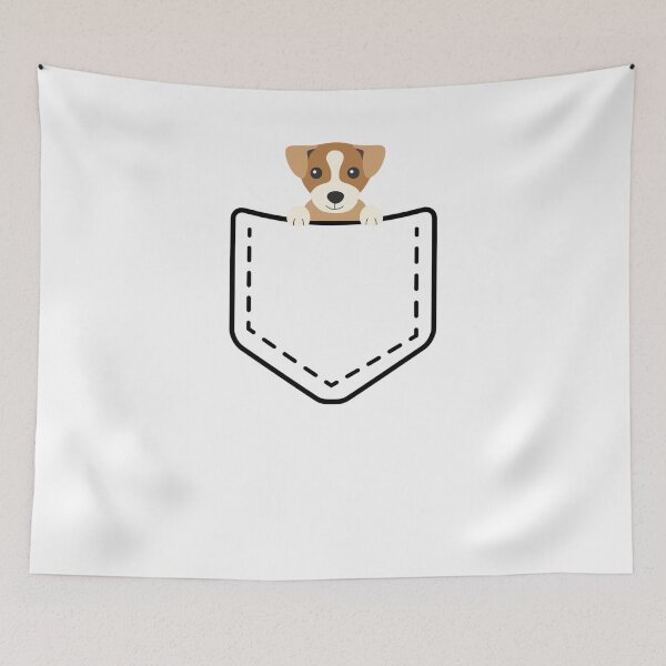 Artikelvorschau, Jack-Russell-Welpe guckt aus der falschen Tasche entworfen und verkauft von PERsonalthreads.