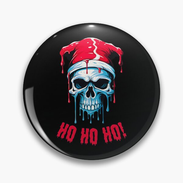 Item preview, Colorful Dripping Christmas Skull Wearing Santa Hat | Merry Christmas 2023 Ho Ho Ho designed and sold by CoolHippoQuotes.