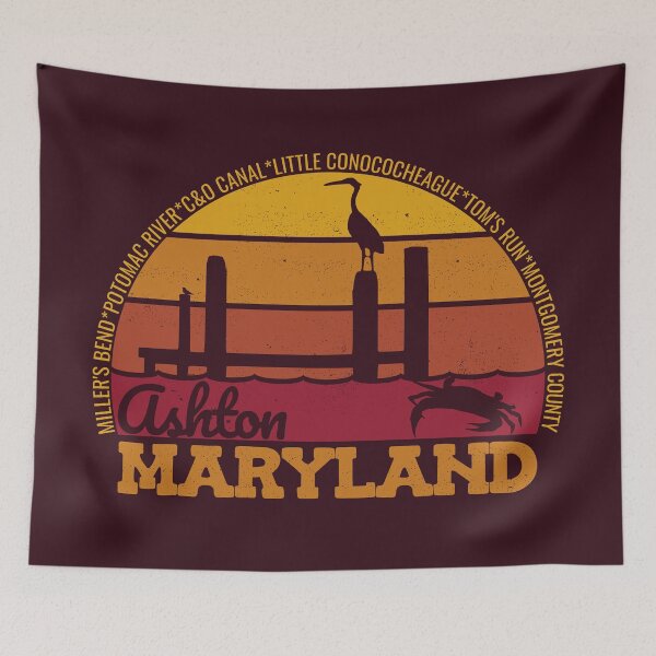 Item preview, Ashton Maryland Sunset Retro Vintage Local Pride Logo designed and sold by CRHPOD20.
