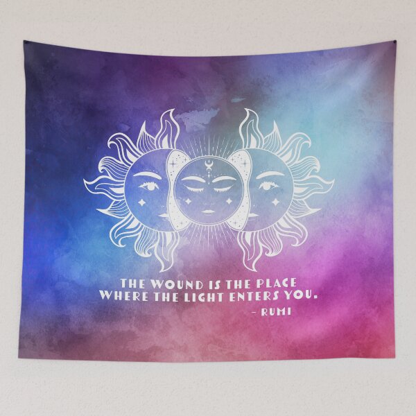 Item preview, Cosmic Aesthetic Rumi Quote on Watercolor - The Wound is the Place Where the Light Enters You designed and sold by Trish Dish.