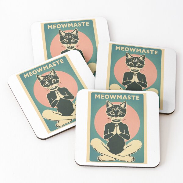 Item preview, Yoga cat in lotus position. Meowmaste. Namaste cat. designed and sold by mashalince.
