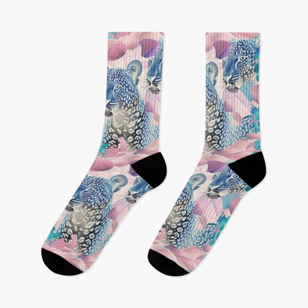 Item preview, Blue and Pink Jungle Leopard Pattern designed and sold by AOCollections.