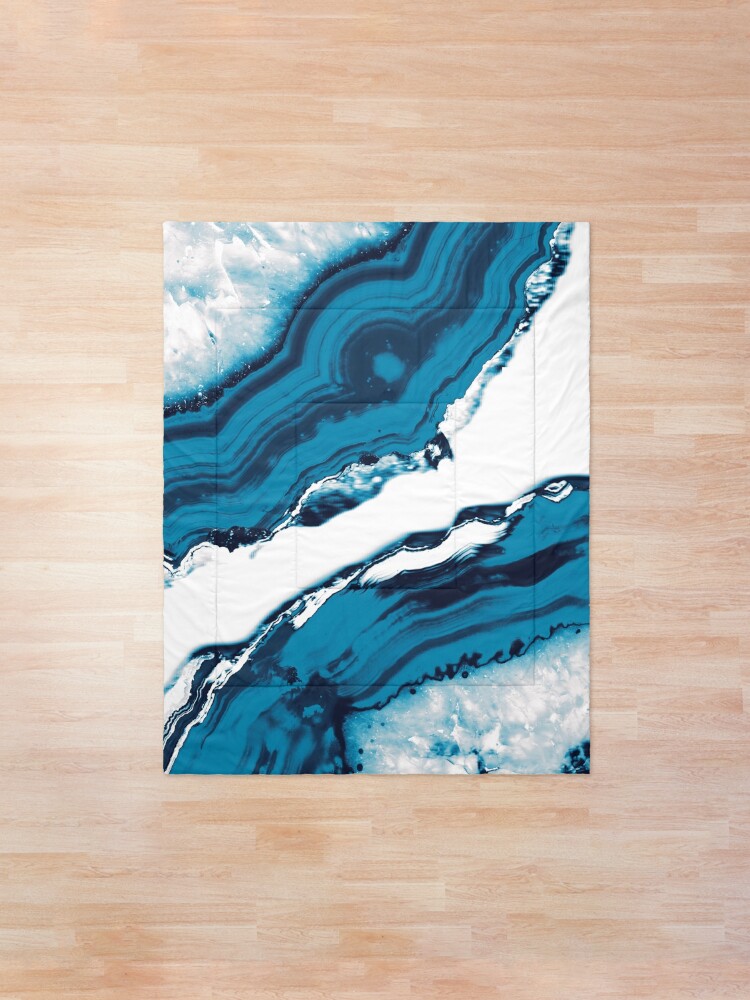 Alternate view of Blue Agate #2 #gem #decor #art Comforter