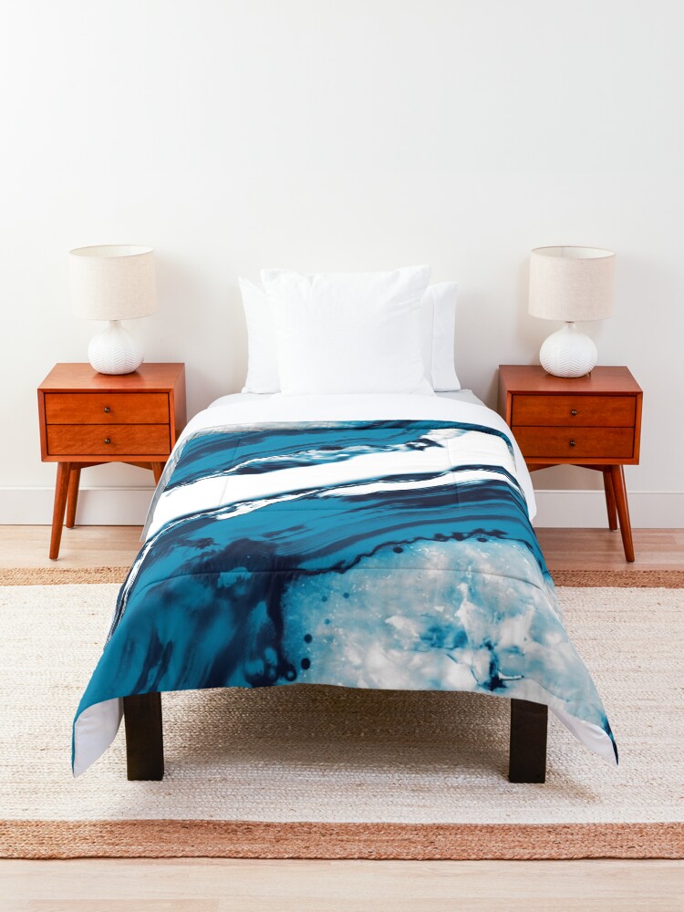 Alternate view of Blue Agate #2 #gem #decor #art Comforter