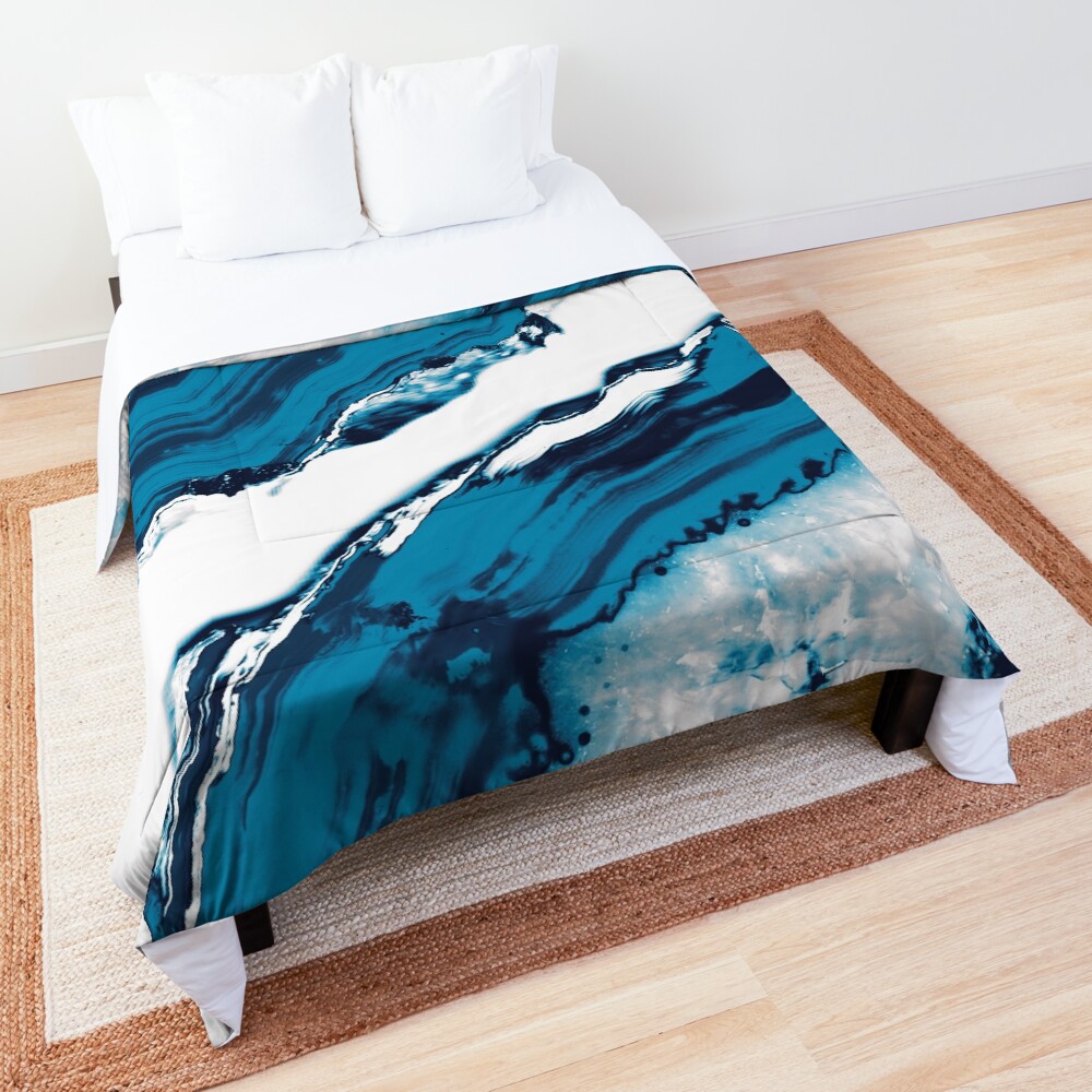 Blue Agate #2 #gem #decor #art Comforter