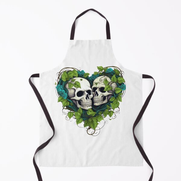Item preview, 2 Skulls in Green Vines, Skull Couples Intertwined with Vine of Hearts designed and sold by Rroliver.