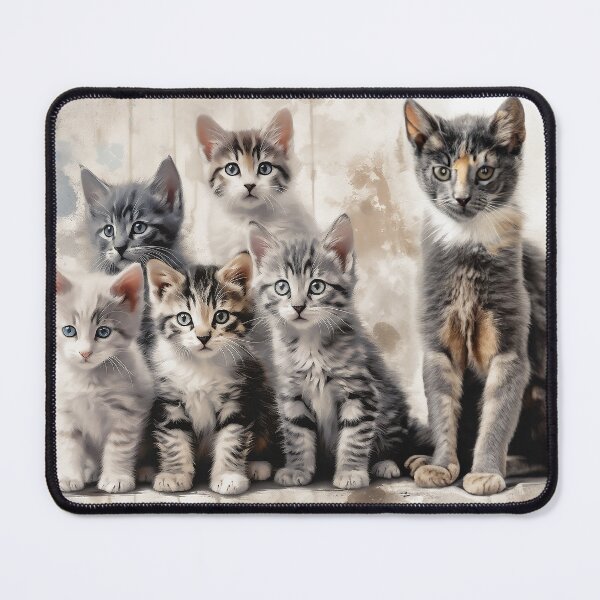 Item preview, Cute kittens with their mom designed and sold by SatooDesign.