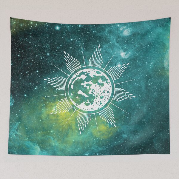 Item preview, Trippy Mystic Aesthetic Moon in Watercolor Nebula Universe designed and sold by Trish Dish.