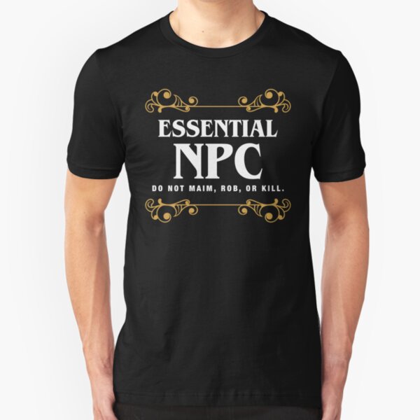 Essential NPC Non-Playable Character Gaming Slim Fit T-Shirt