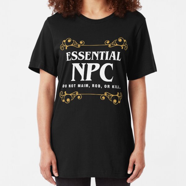 Essential NPC Non-Playable Character Gaming Slim Fit T-Shirt