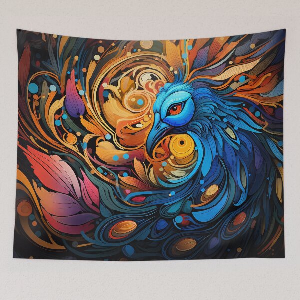 Item preview, vibrant Peacock swirling  designed and sold by ZombiOctopi.
