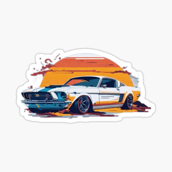 Item preview, Retro Mustang Revival: Photorealistic Vector Artwork with Vibrant Colors" designed and sold by anthropologie31.