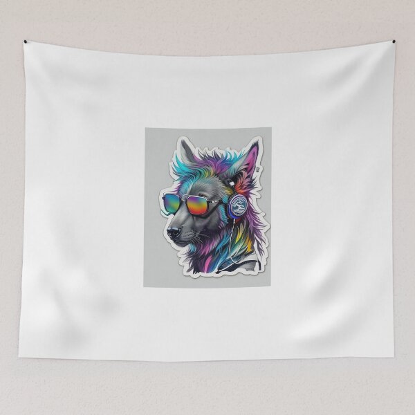 Item preview, Dog with headphone designed and sold by Saneedesign.