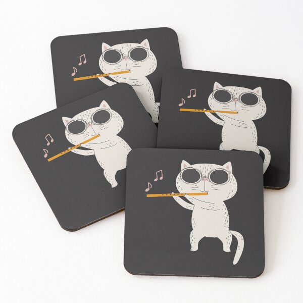 Item preview, Funny Cat Wearing Sunglasses And Playing Flute    designed and sold by CharlesMewis.